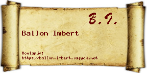 Ballon Imbert névjegykártya